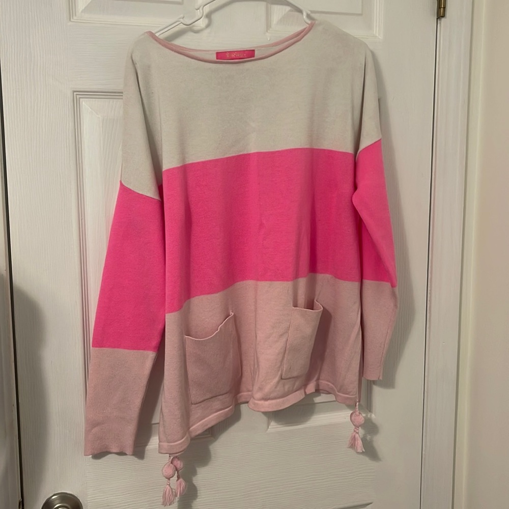 Large Lilly Pulitzer pink Elba sweater